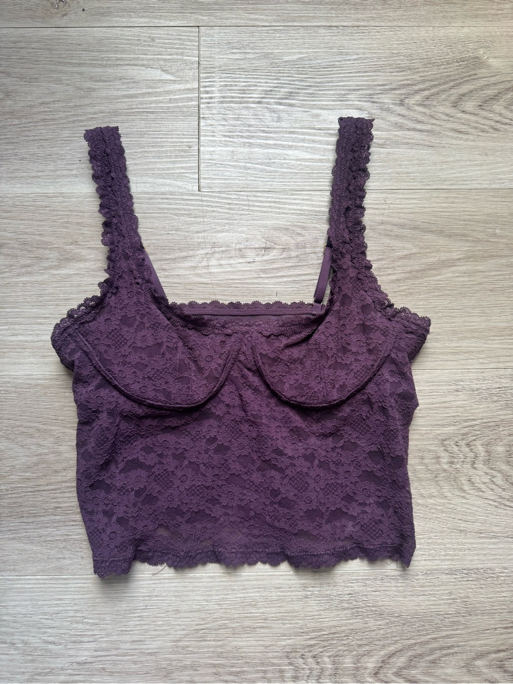 Aerie Lace Bralette Plum Crop Top